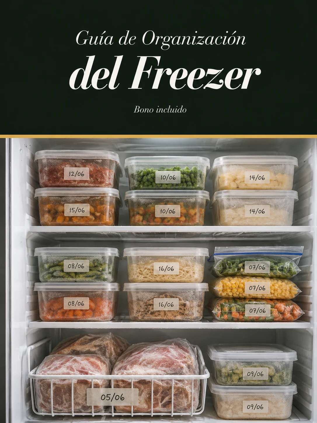 Portada del bono Guía de Organización del Freezer