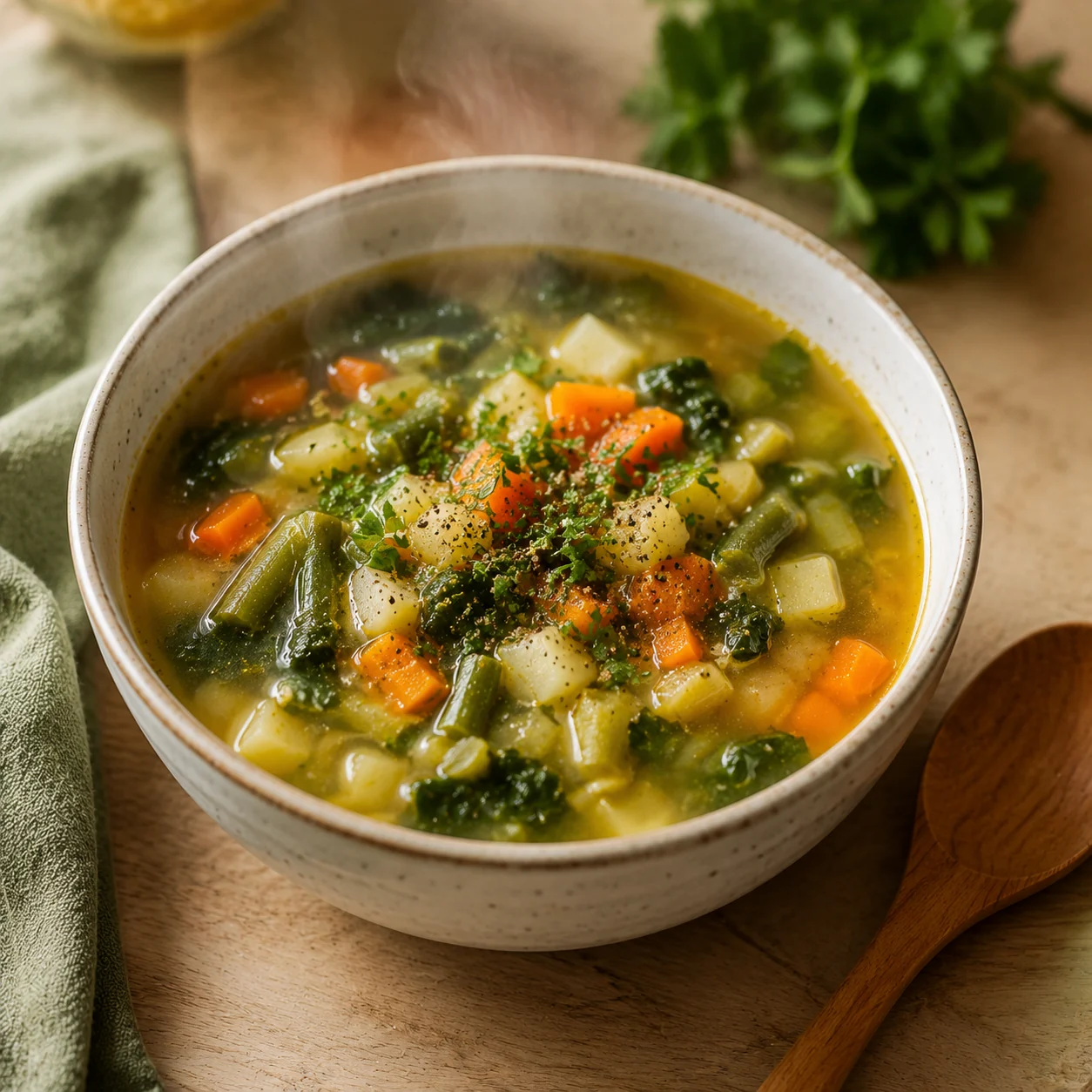 Sopa de vegetales casera